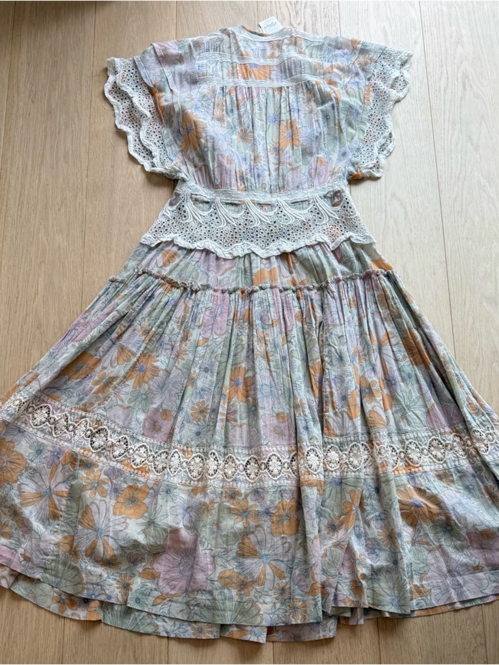 Free People Field of Dreams Maxi Top RARE Boho Lace Tunic Dress RARE - Picture 13 of 16